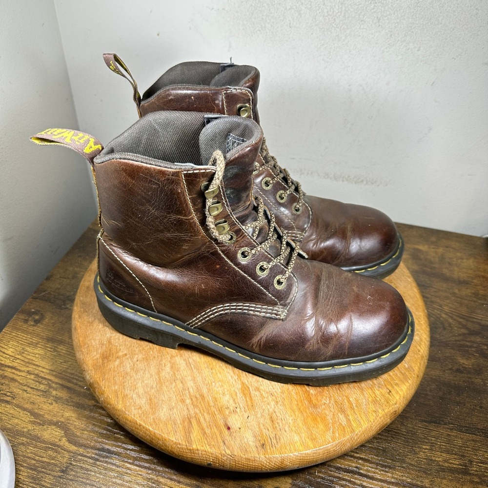 Dr. Martens Crofton AW004 Brown Leather Work Boots Mens Size 10 UK 9 EU 43